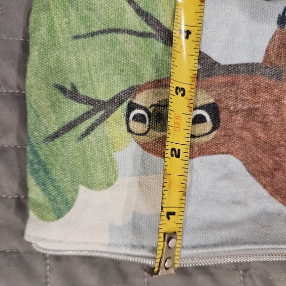 Sloth Print Pouch with Zipper. Makeup Bag,  Pencil Pouch. 8"x 5" - Picture 3 of 5